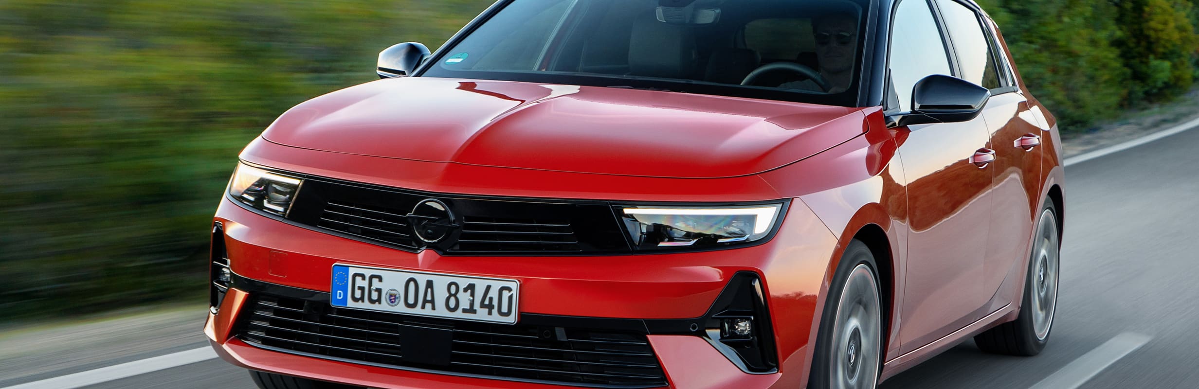 A red Opel Astra